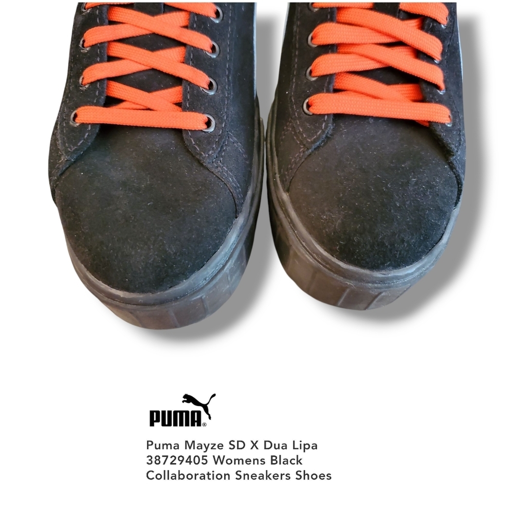PUMA Mayze SD x Dua Lipa Black/Blue Glow Orange Platform Sneakers Women Size 8.5 - Picture 13 of 14